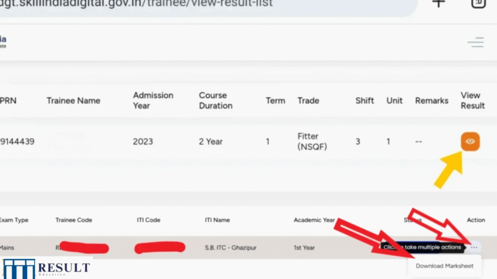 NCVT ITI Result 2025: Check CBT & Practical ITI Result @ skillindiadigital.gov.in 8 Showing ITI Marksheet and Certificate options
