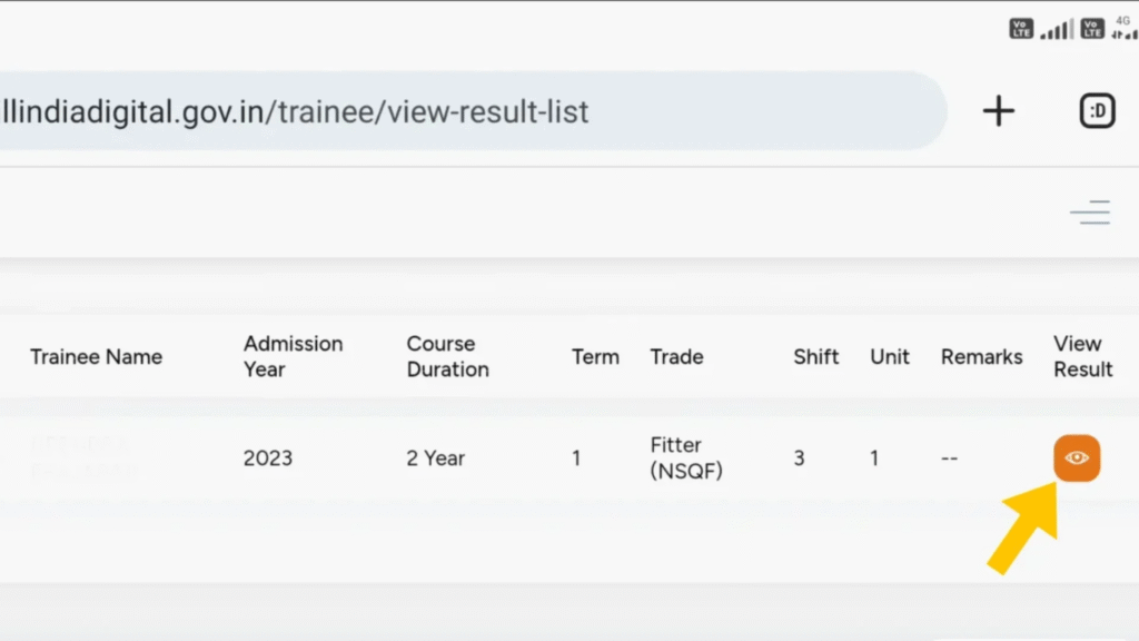 NCVT ITI Result 2025: Check CBT & Practical ITI Result @ skillindiadigital.gov.in 6 showing view result option